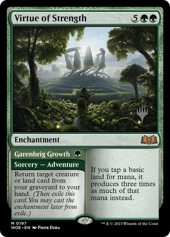 Virtue of Strength // Garenbrig Growth [Wilds of Eldraine Promo Pack]
