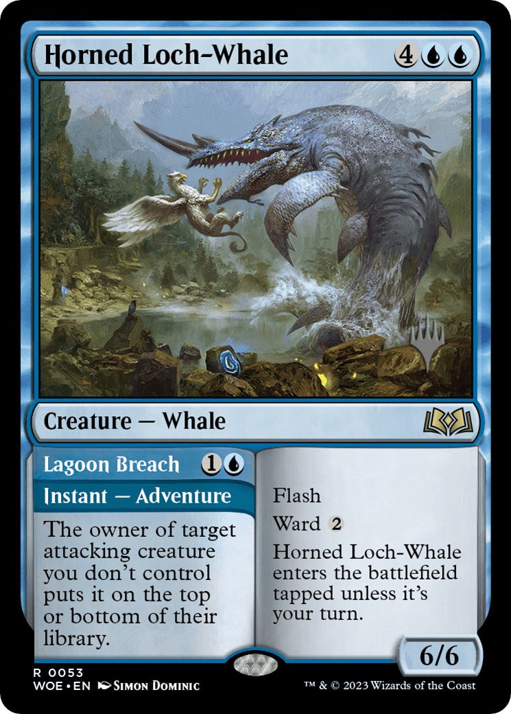 Horned Loch-Whale // Lagoon Breach [Wilds of Eldraine Promo Pack]