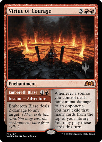 Virtue of Courage //Embereth Blaze [Wilds of Eldraine Promo Pack]