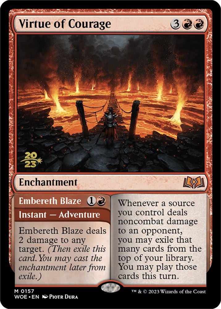 Virtue of Courage //Embereth Blaze [Wilds of Eldraine Promo Pack]