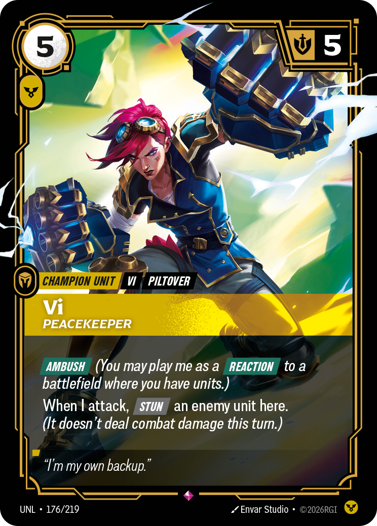 front of card Vi, Peacekeeper [Unleashed] 176/219