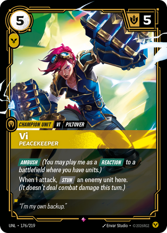 front of card Vi, Peacekeeper [Unleashed] 176/219