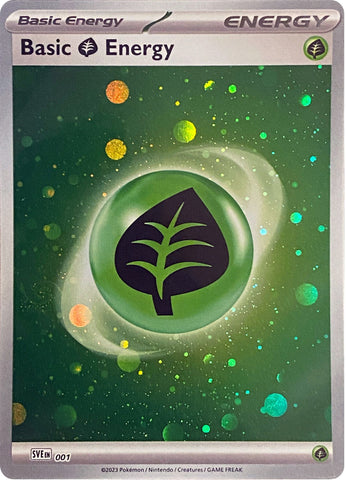 Basic Grass Energy (001) (Cosmos Holo) (Scarlet & Violet: Base Set) [Theme Deck Exclusive]