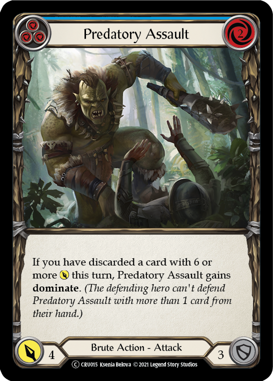 Predatory Assault (Blue) [U-CRU015] (Crucible of War Unlimited) Unlimited Rainbow Foil