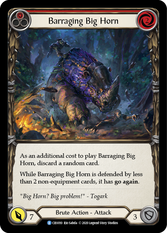 Barraging Big Horn (Red) [CRU010] (Crucible of War) 1st Edition Rainbow Foil