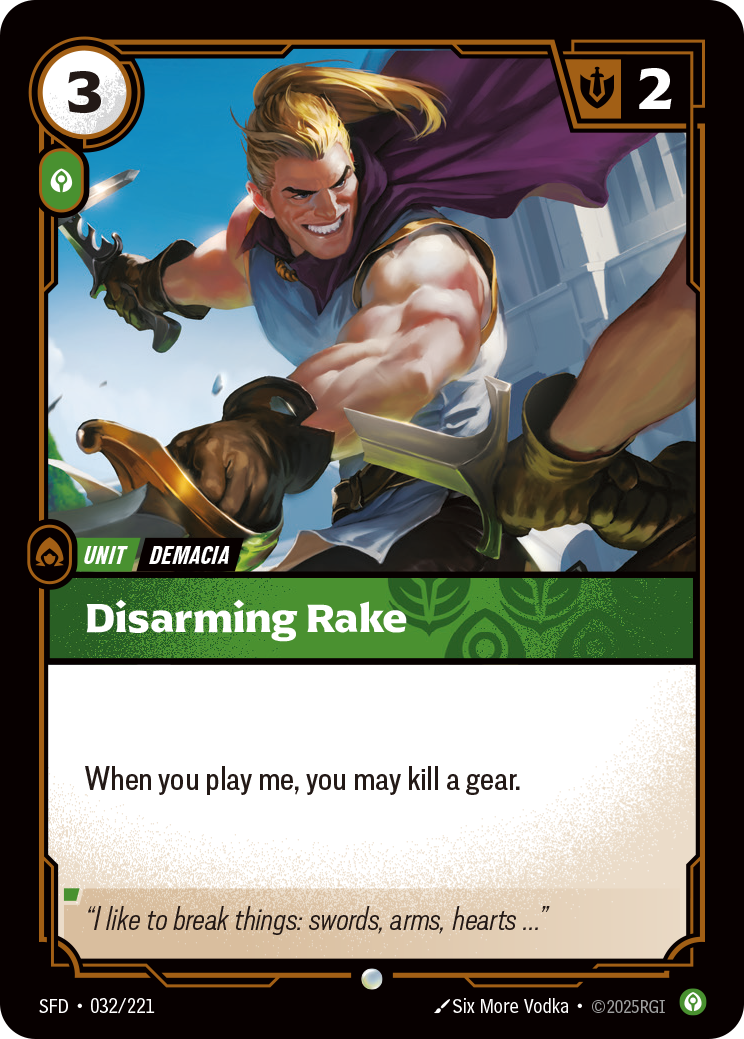 front of card Disarming Rake [Spiritforged] 032/221