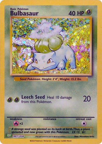 Bulbasaur CLV (001/034) [Trading Card Game Classic]