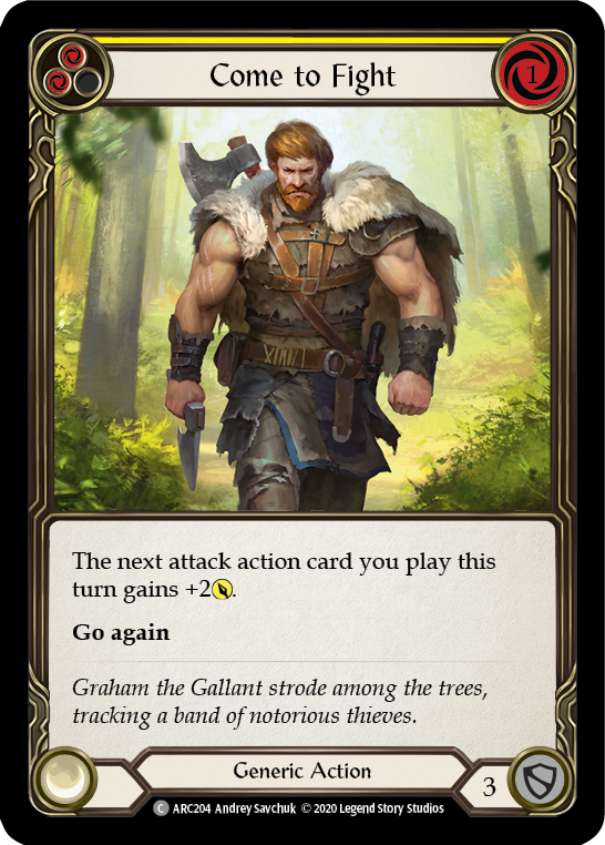 Come to Fight (Yellow) [U-ARC204] (Arcane Rising Unlimited) Unlimited Rainbow Foil