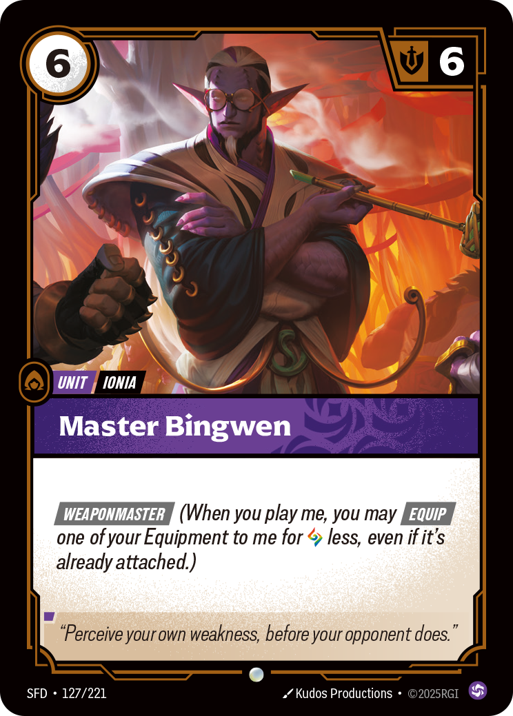 front of card Master Bingwen [Spiritforged] 127/221