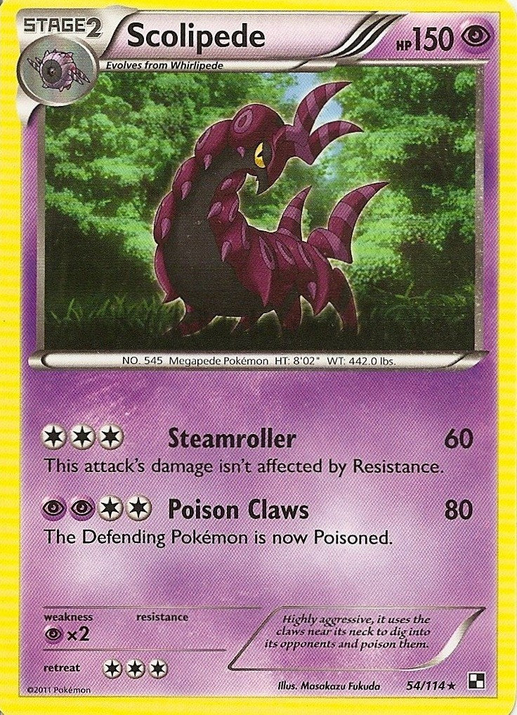 Scolipede (54/114) (Cracked Ice Holo) (Black & White: Dragons Exalted) [Theme Deck Exclusive]