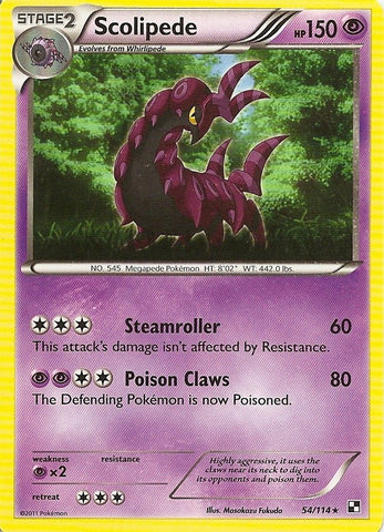 Scolipede (54/114) (Cracked Ice Holo) (Black & White: Dragons Exalted) [Theme Deck Exclusive]