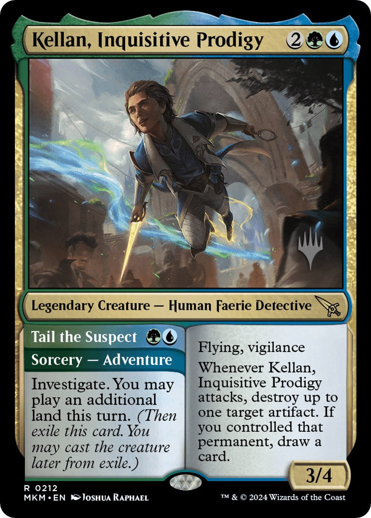 Kellan, Inquisitive Prodigy // Tail the Suspect (Promo Pack) [Murders at Karlov Manor Promo Pack]