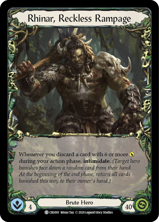 Rhinar, Reckless Rampage [CRU001] (Crucible of War) 1st Edition Normal