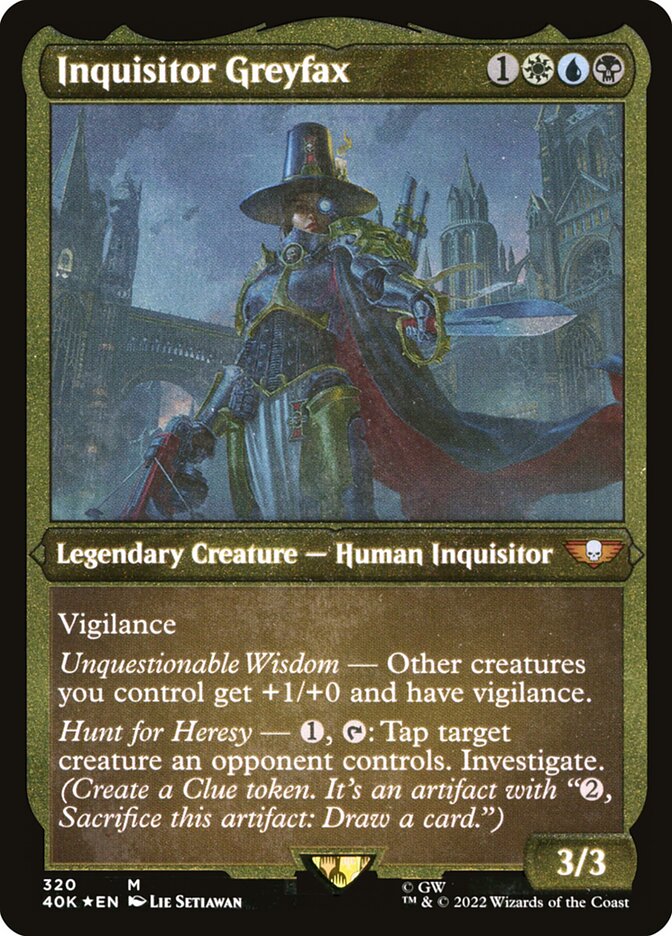 (Thick Stock Display Commander) Inquisitor Greyfax (Etched Foil) [Warhammer 40,000]