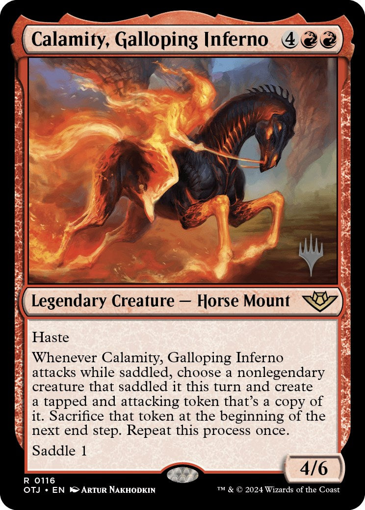 Calamity, Galloping Inferno (Promo Pack) [Outlaws of Thunder Junction Promo Pack]