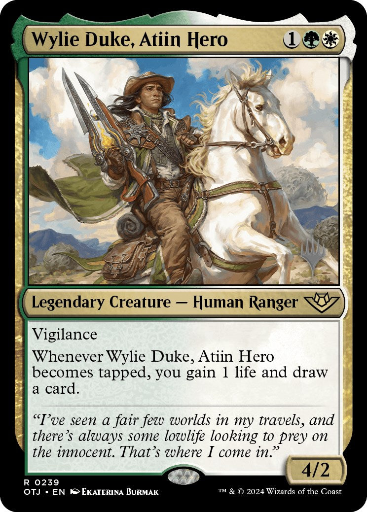 Wylie Duke, Atiin Hero (Promo Pack) [Outlaws of Thunder Junction Promo Pack]