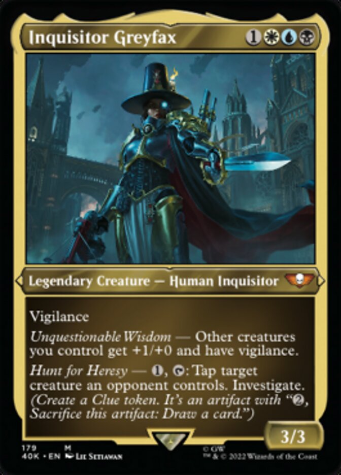 (Thick Stock Display Commander) Inquisitor Greyfax (Surge Foil) [Warhammer 40,000]
