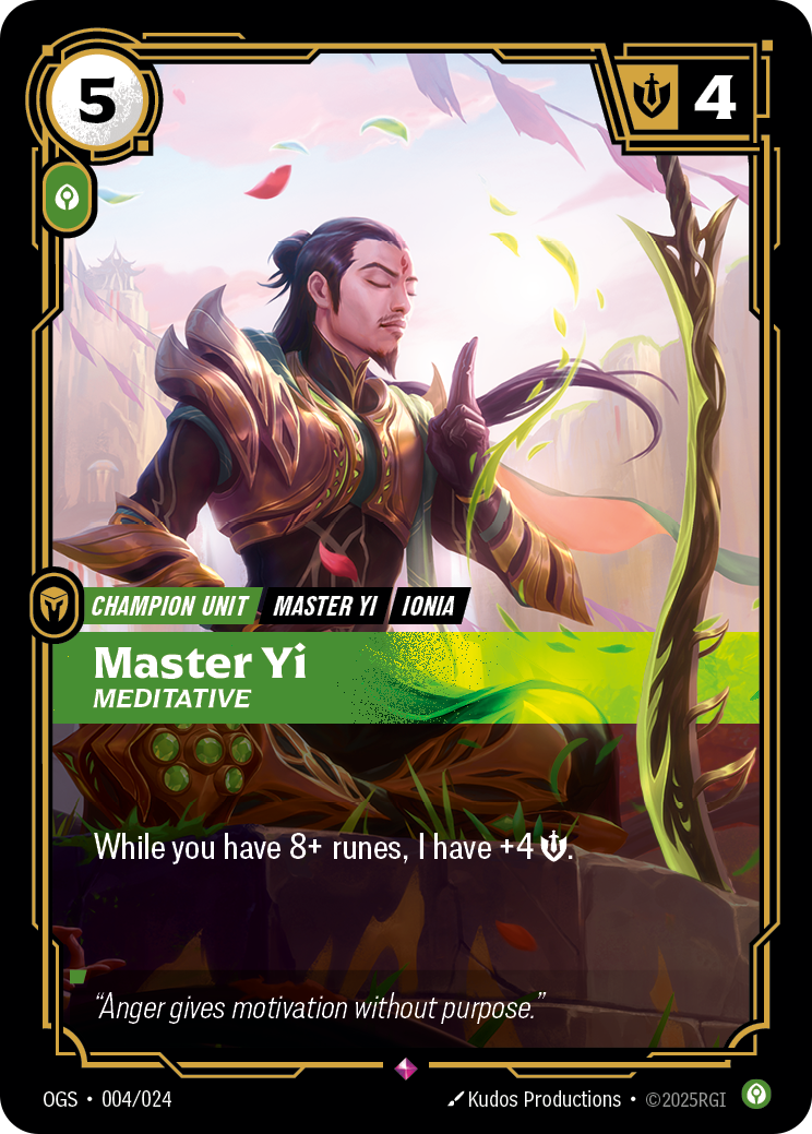 front of card Yi, Meditative [Origins: Proving Grounds]
