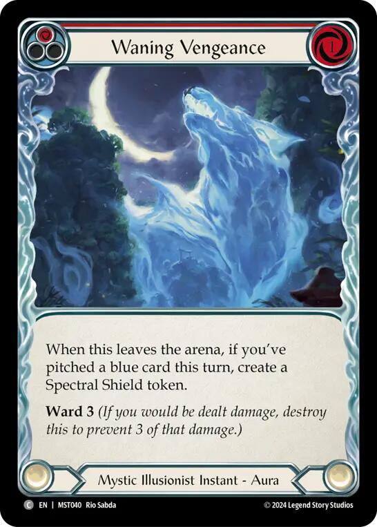 Waning Vengeance (Red) [MST040] (Part the Mistveil) Rainbow Foil