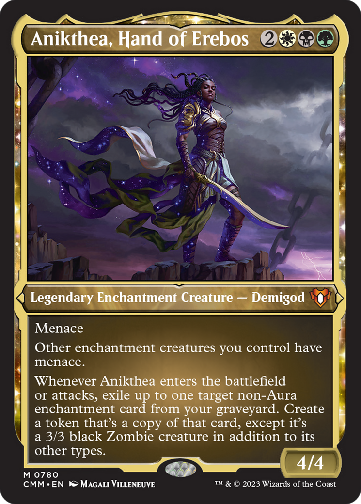 (Thick Stock Display Commander) Anikthea, Hand of Erebos (Foil Etched) [Commander Masters]