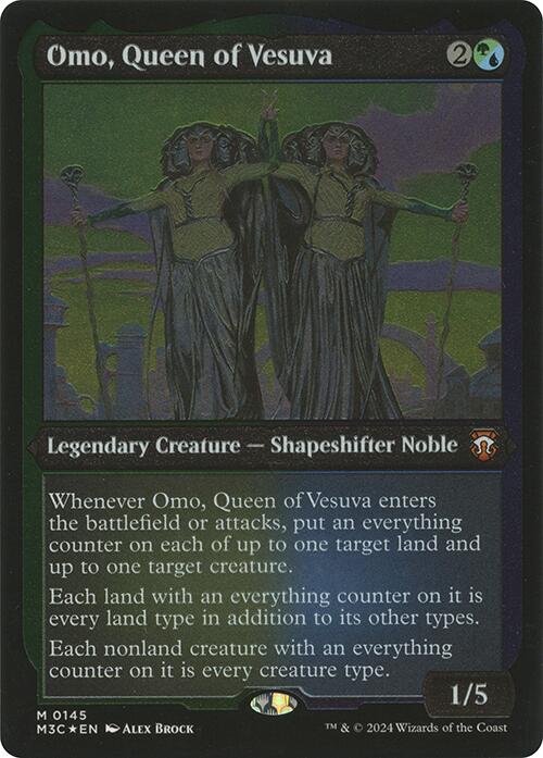 (Thick Stock Display Commander) Omo, Queen of Vesuva [Modern Horizons 3 Commander]