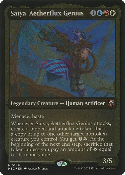 (Thick Stock Display Commander) Satya, Aetherflux Genius [Modern Horizons 3 Commander]