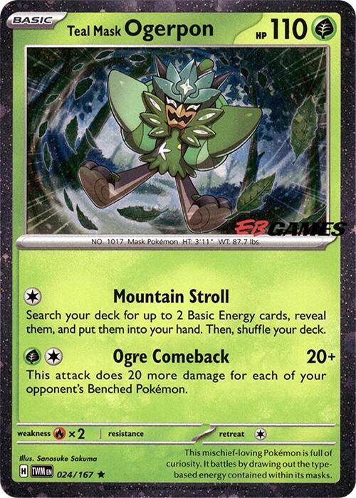 Teal Mask Ogerpon (024/167) (Cosmos Holo) (EB Games Exclusive) (Scarlet & Violet: Twilight Masquerade) [Promos]