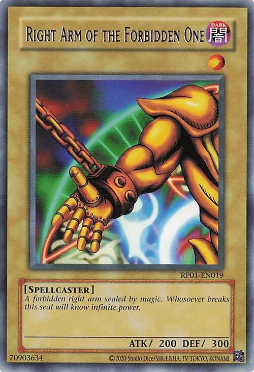 Right Arm of the Forbidden One (Reprint) [RP01-EN019] Rare