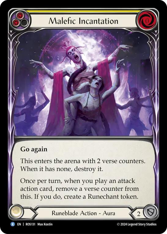 Malefic Incantation (Yellow) [ROS131] (Rosetta) Rainbow Foil