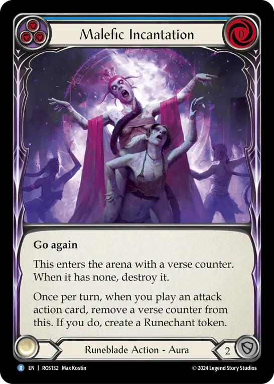 Malefic Incantation (Blue) [ROS132] (Rosetta) Rainbow Foil