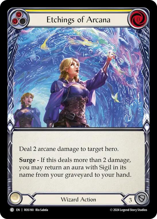 Etchings of Arcana (Yellow) [ROS190] (Rosetta) Rainbow Foil