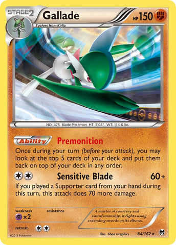 Gallade (84/162) (Cosmos Holo) (Blister Exclusive) (XY: BREAKthrough) [Theme Deck Exclusive]