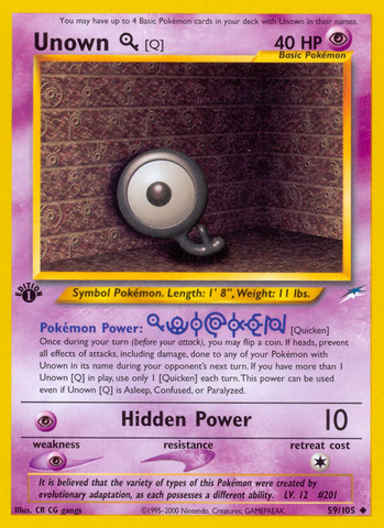 Unown (Q) (59/105) [Neo Destiny 1st Edition]