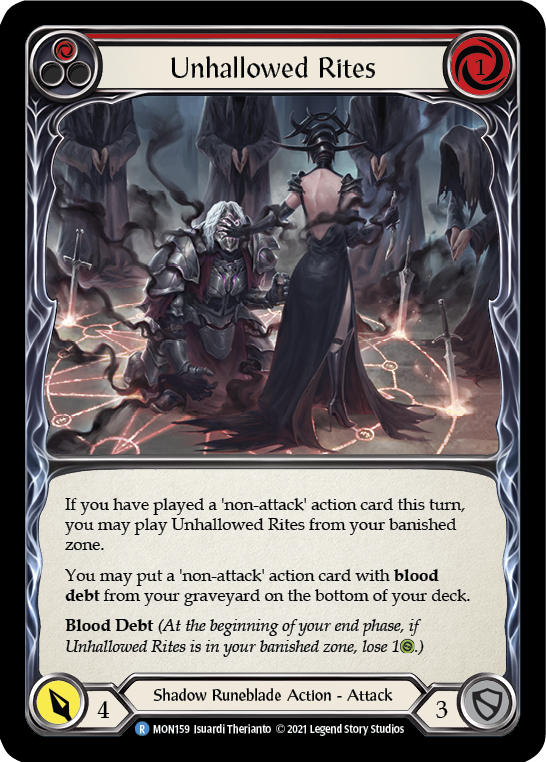 Unhallowed Rites (Red) [MON159-RF] (Monarch) 1st Edition Rainbow Foil