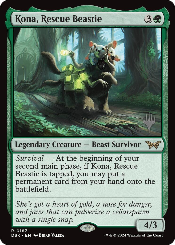 Kona, Rescue Beastie (0187) [Duskmourn: House of Horror Promo Pack]