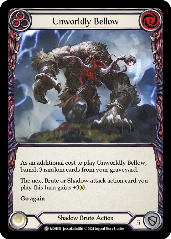Unworldly Bellow (Yellow) [MON151-RF] (Monarch) 1st Edition Rainbow Foil