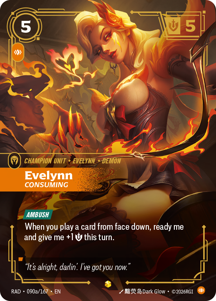 front of card Evelynn, Consuming (Alternate Art) [Radiance] 090a/167