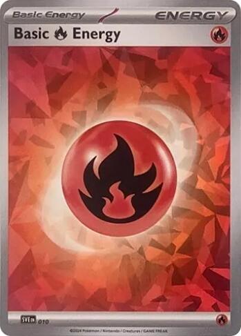 Basic Fire Energy (010) (Cracked Ice Holo) (Scarlet & Violet: Stellar Crown) [Theme Deck Exclusive]