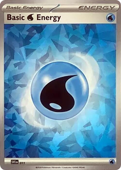 Basic Water Energy (011) (Cracked Ice Holo) (Scarlet & Violet: Stellar Crown) [Theme Deck Exclusive]