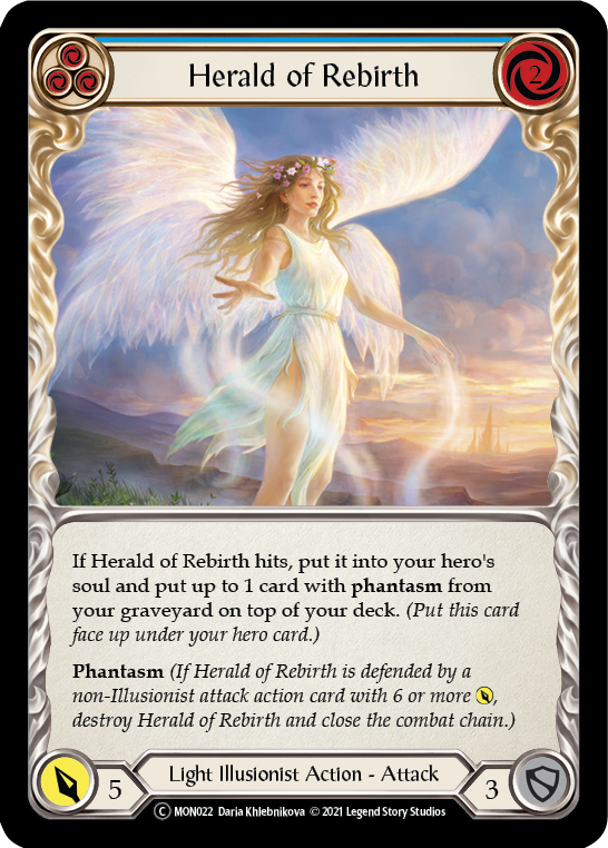 Herald of Rebirth (Blue) [U-MON022-RF] (Monarch Unlimited) Unlimited Rainbow Foil