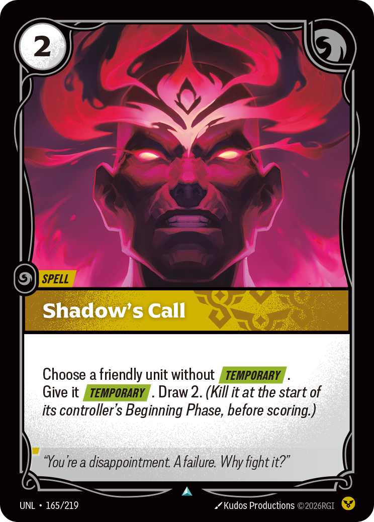 front of card Shadow's Call [Unleashed] 165/219