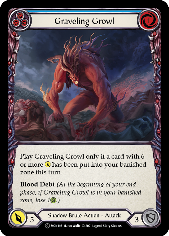 Graveling Growl (Blue) [U-MON146-RF] (Monarch Unlimited) Unlimited Rainbow Foil