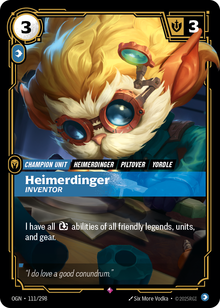 front of card Heimerdinger, Inventor [Origins]