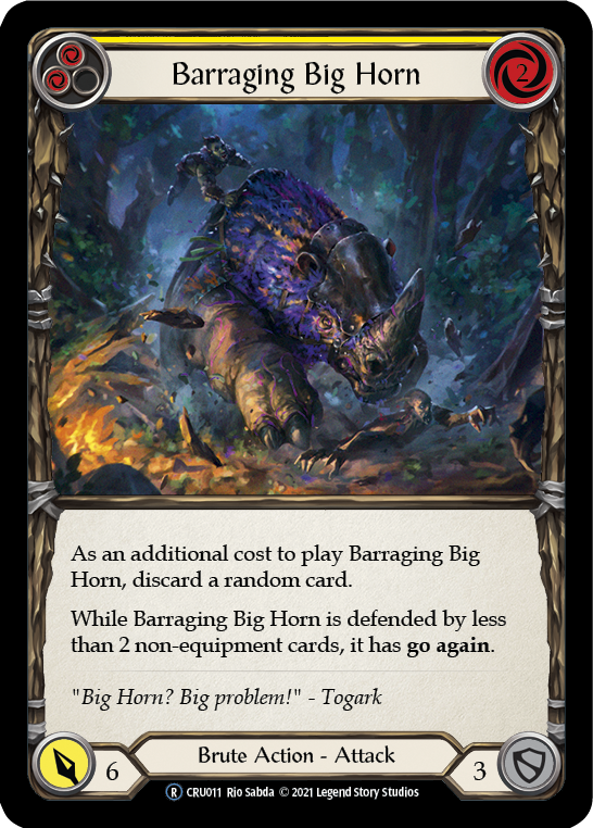 Barraging Big Horn (Yellow) [U-CRU011] (Crucible of War Unlimited) Unlimited Rainbow Foil