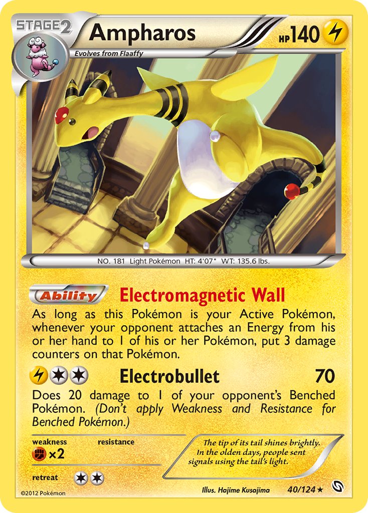 Ampharos (40/124) (Cosmos Holo) (Blister Exclusive) (Black & White: Dragons Exalted) [Theme Deck Exclusive]