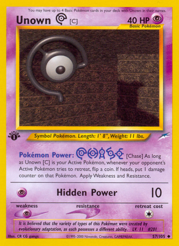 Unown (C) (57/105) [Neo Destiny 1st Edition]