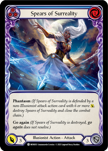 Spears of Surreality (Blue) [MON103-RF] (Monarch) 1st Edition Rainbow Foil