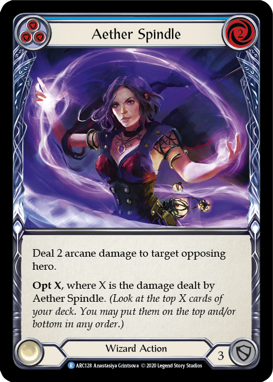 Aether Spindle (Blue) [U-ARC128] (Arcane Rising Unlimited) Unlimited Rainbow Foil
