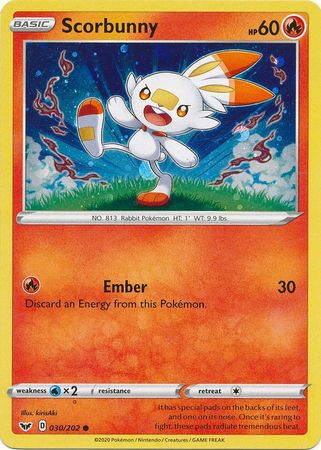 Scorbunny (030/202) (Cosmos Holo) (Sword & Shield: Base Set) [Theme Deck Exclusive]
