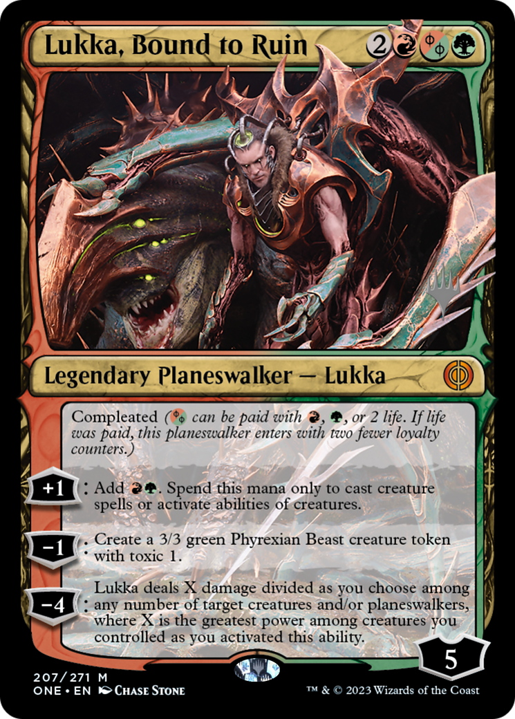 Lukka, Bound to Ruin (Promo Pack) [Phyrexia: All Will Be One Promo Pack]